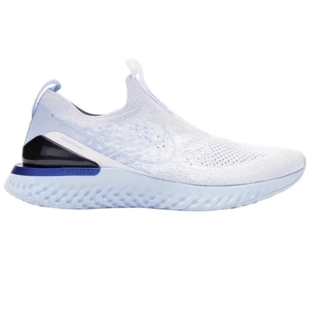 Nike Epic React Flyknit Phantom Mens 13 White Blue BV0417-101 Laceless Running